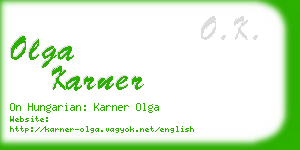 olga karner business card